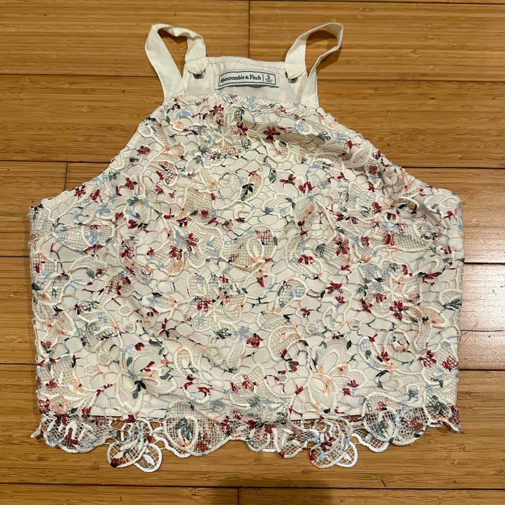 Abercrombie&Fitch Woman’s Halter Crop Floral Top Size Small - Picture 4 of 12